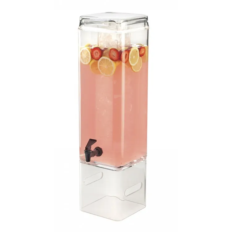 Cal-Mil 1112-3AINFH Beverage Dispenser, 3‑Gallon Acrylic, 7.5"W×7.5"D×26.5"H, Vent Chamber, BPA‑Free