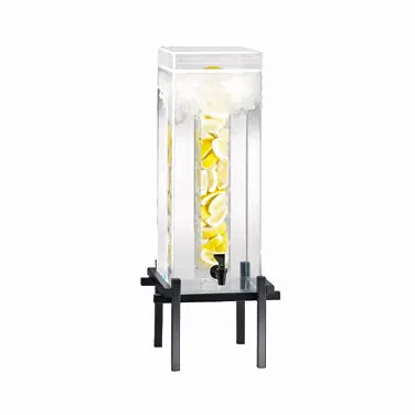 Cal-Mil 1132-3INF-13 Uninsulated 3‑Gallon Dispenser, 10.3"W×10.5"D×25.5"H, Acrylic, Black Metal Base