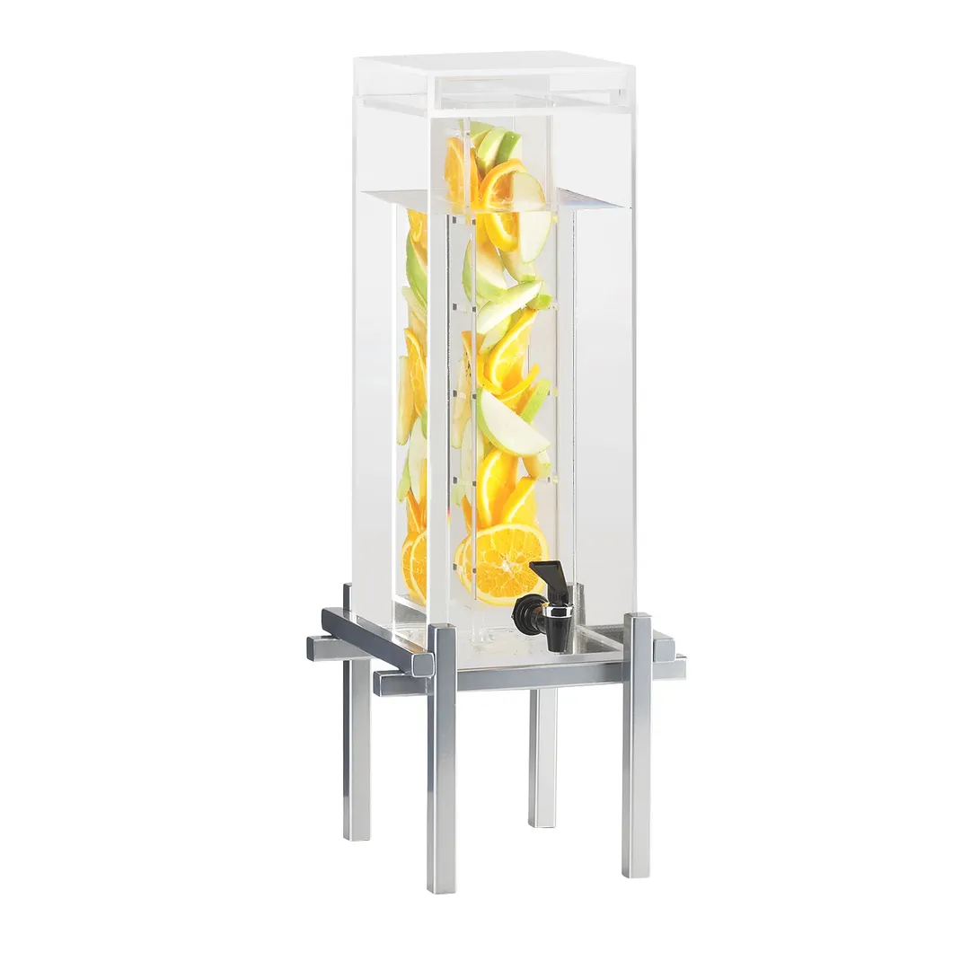 Cal-Mil 1132-3INF-74 3‑Gallon Beverage Dispenser, 10.25W x 10.5D x 25.5H, Acrylic, Silver Base