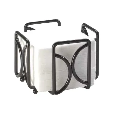 Cal-Mil 1243 Bar Napkin Holder, 5-1/2" x 4-1/2" Black Iron Square, Holds 5" Cocktail Napkins, BPA‑Free