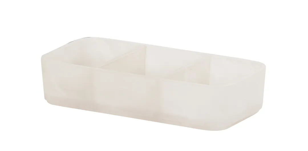 Cal-Mil 1246-126 Tray, Rectangular, 9.5"W x 4.375"D x 2.125"H, White Swirl Marble Resin