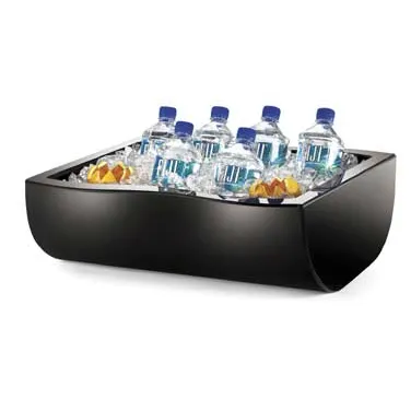 Cal-Mil 1256-13 Ice Bin, 15" W x 20" D x 6.5" H, Black Insulated Acrylic, Plastic, Complete