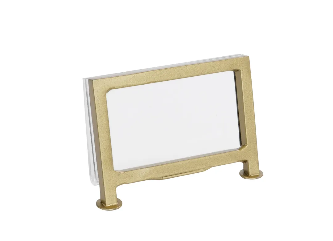 Cal-Mil 1262-90 Card Holder, 3.5" X 2"H, Clear Acrylic With Iron Frame, Gold Finish