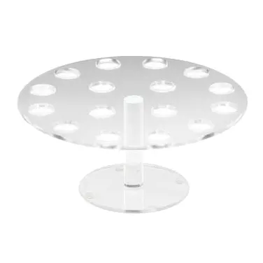 Cal-Mil 1265 Ice Cream Cone Pedestal Clear Acrylic 12" Dia x 7" H Holds 16 Cones 1-1/4" Hole