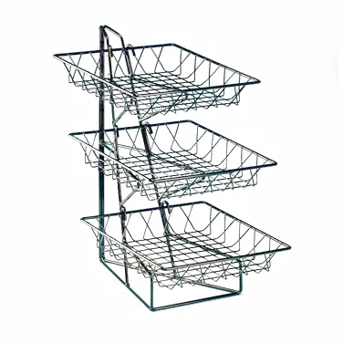 Cal-Mil 1293-3 Display Rack, 12"W X 19"D X 20"H, 3-Tier (3) 12" Square Wire Baskets