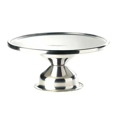 Cal-Mil 1308 - 12" Diameter Stainless Steel Cake Stand, 7" Height, 12" Dia x 7" H, Polished Finish