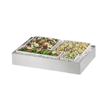 Cal-Mil 1398-55 Stainless Steel Ice Housing, 24"W x 32"D x 4-1/4"H, Non‑Illuminated