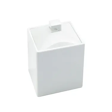 Cal-Mil 1432-15 12-Oz White Cube Storage Jar, 4"W x 4"D x 4"H, Melamine, Solid Lid