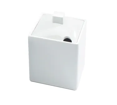 Cal-Mil 1432-15N Plastic Storage Jar, 12 Oz Canister, 4"W x 4"D x 4"H, White Melamine Notched Lid