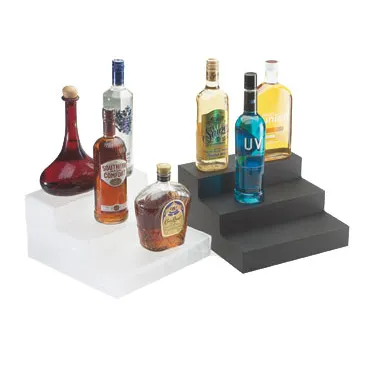 Cal-Mil 1491-69 3‑Tier Bottle Display, 12" W x 13" D x 6‑3/4" H, Graphite Acrylic Bar Liquor Holder