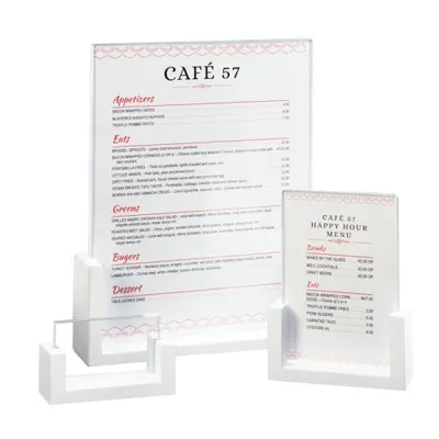 Cal-Mil 1510-46-15 Menu/Card Holder, 4"W X 6"H, U-Frame, Acrylic Insert
