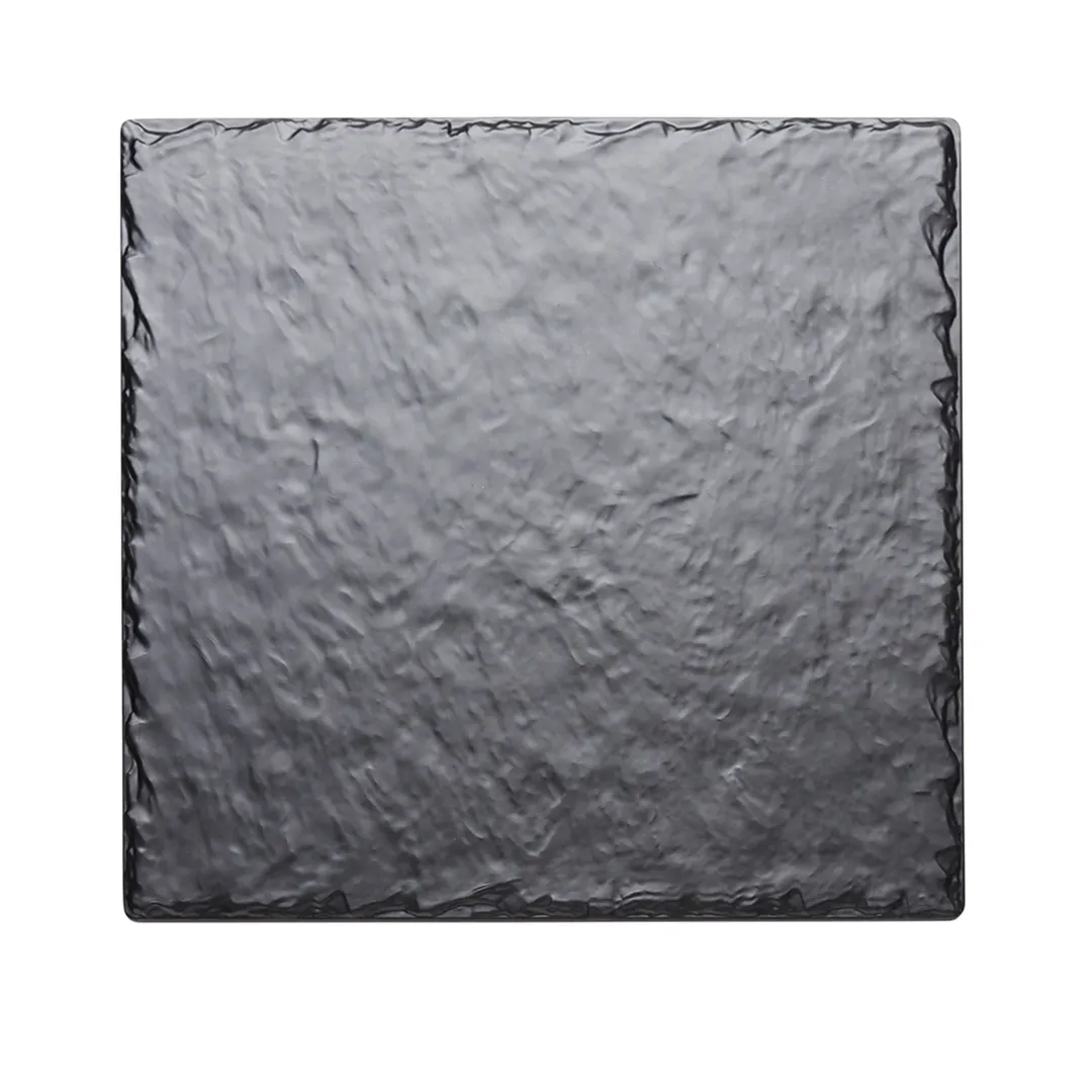 Cal-Mil 1522-1212-65M Faux Slate Serving Board, 12"W x 12"D x 1/2"H, Square, Melamine, Black