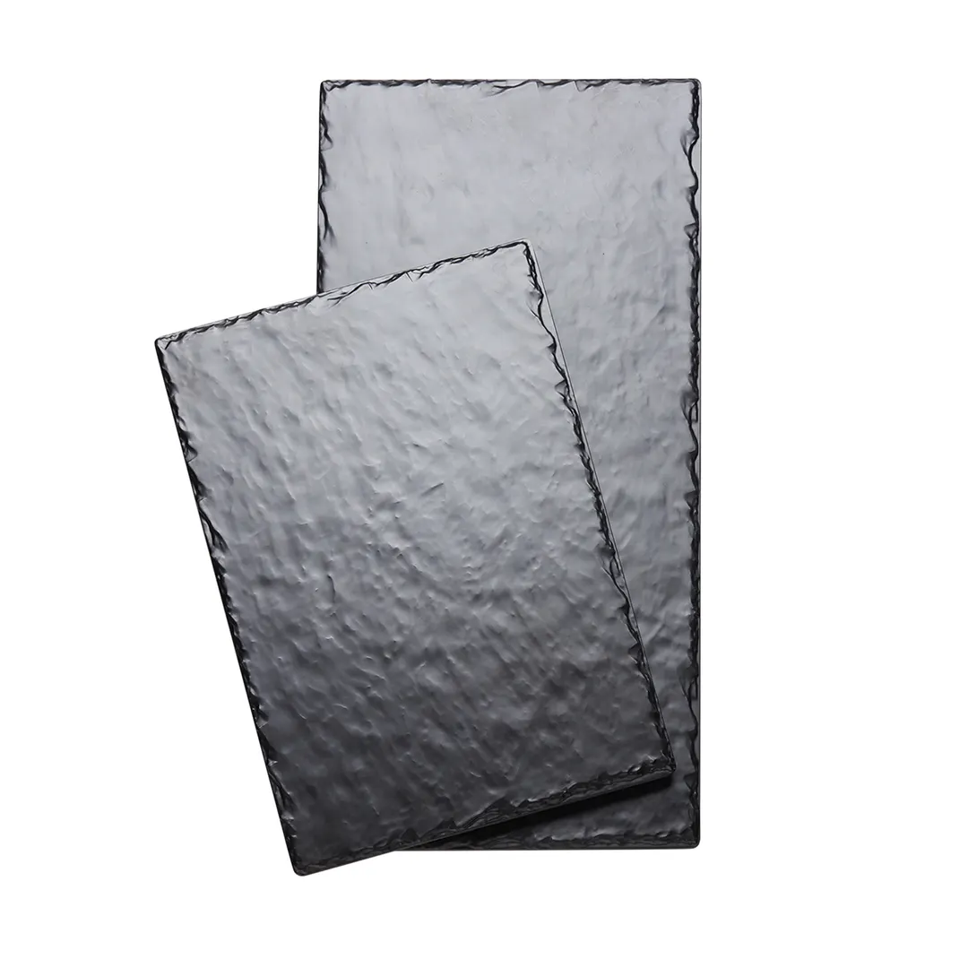Cal-Mil 1522-712-65M Faux Slate Serving Board, 12"W x 7"D x 1/2"H, Rectangular, Melamine, Black