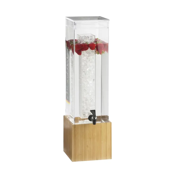 Cal-Mil 1527-1INF-60 Dispenser 1.5‑Gallon Acrylic Bamboo Base 8¼"W x 9¾"D x 17¾"H Drip Tray BPA‑Free