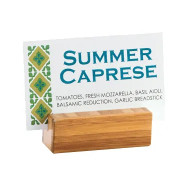 Cal-Mil 1543-60 Table Number/Card Holder, 2.25"W X 3/4"D X 3/4"H, Bamboo, Bpa Free