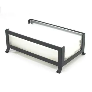 Cal-Mil 1588-33 Napkin Holder, 9.5x6.25x3.5 in, Holds 4x8 in Napkins, Black Frame, Glass, BPA‑Free
