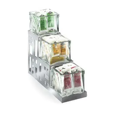 Cal-Mil 1604-55 Squared Jar Display, 4"W X 12"D X 10.5"H, Three Step (3) Glass Jars