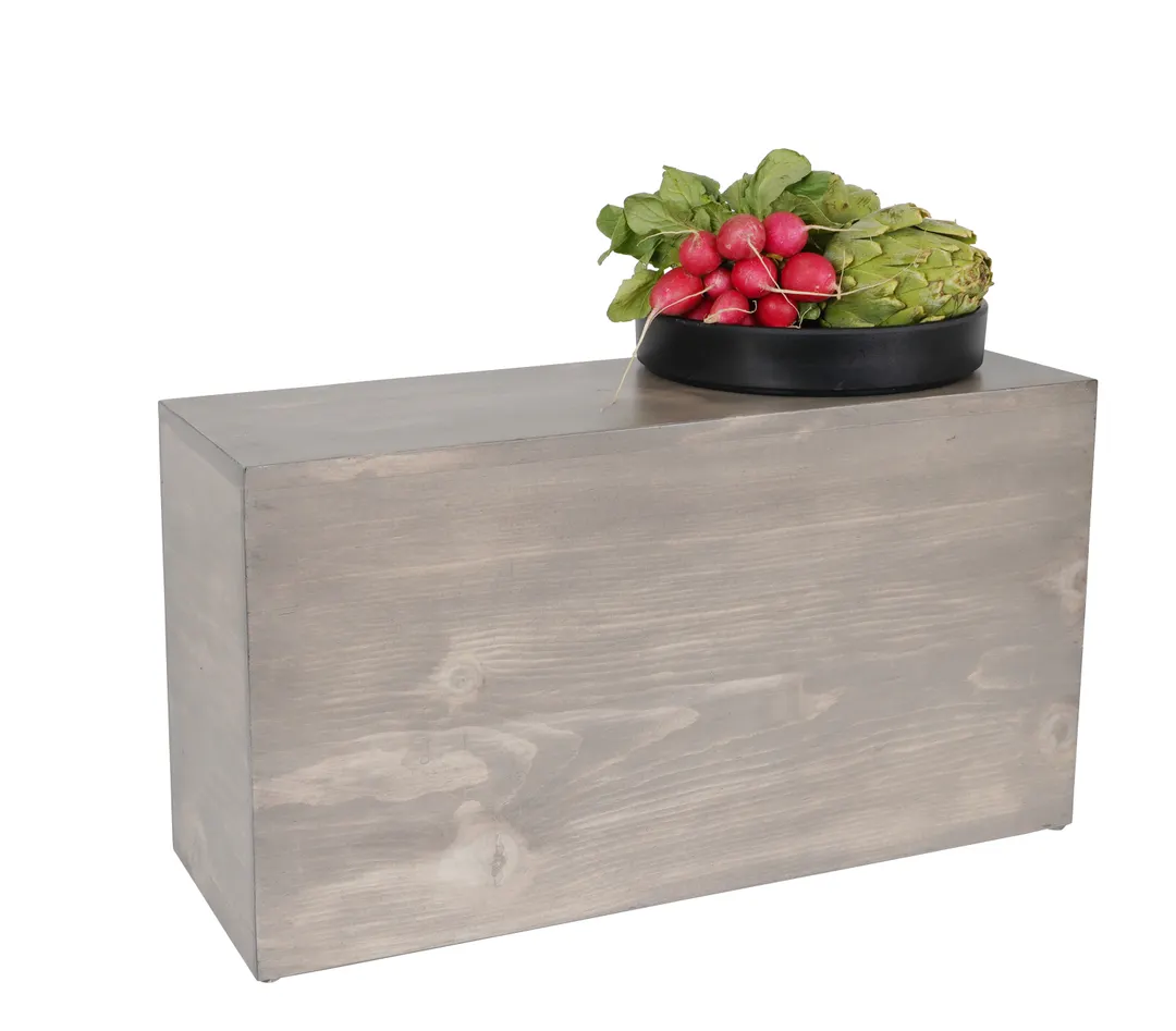 Cal-Mil 166-11-110 Aspen Riser, 7" X 20.5" X 11"H, Rectangular, Gray-Washed Pine Wood