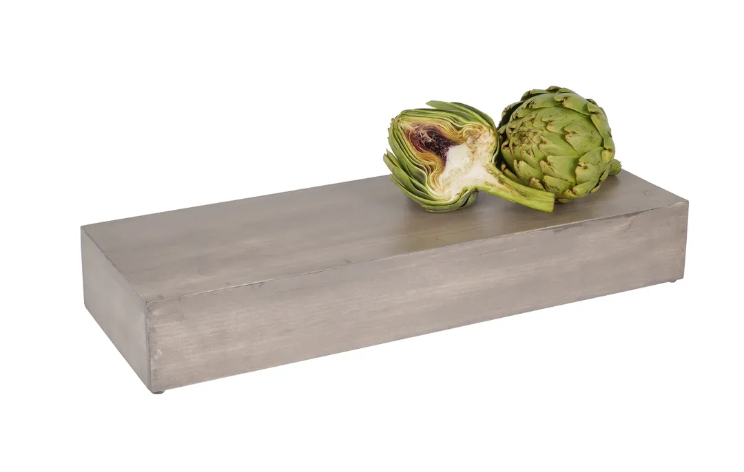 Cal-Mil 166-3-110 Aspen Riser, 7" X 20.5" X 3"H, Rectangular, Gray-Washed Pine Wood