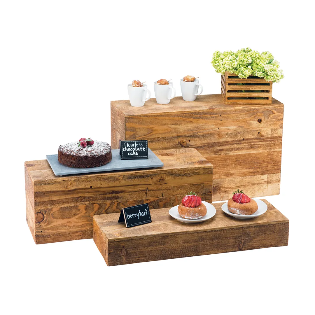 Cal-Mil 166-3-99 Madera Display Tray/Riser, 20.5"W X 7"D X 3.25"H, Rectangle