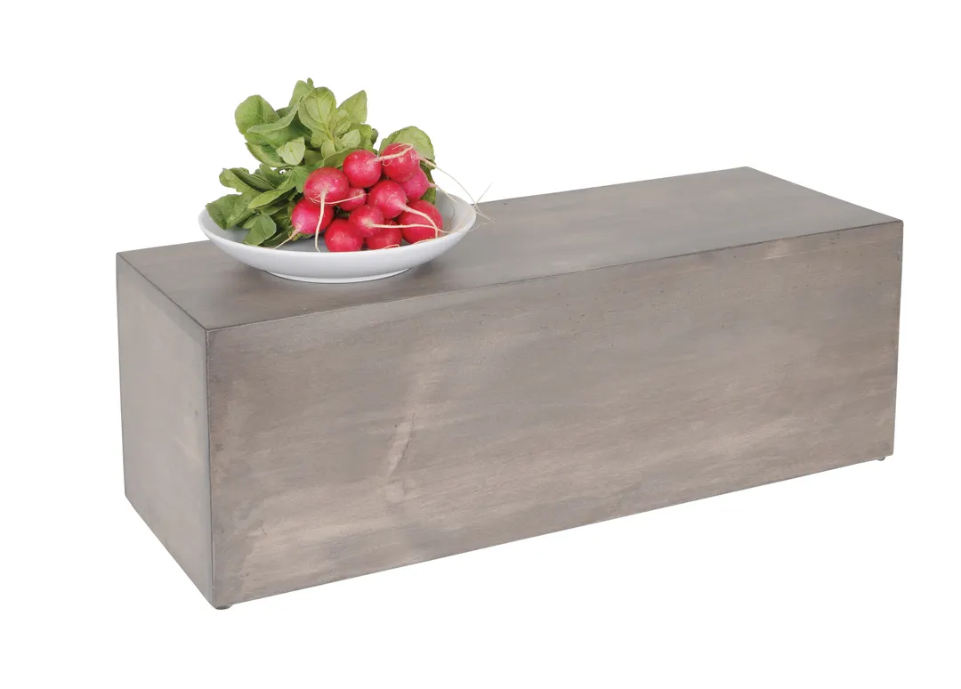 Cal-Mil 166-7-110 Aspen Riser, 7" X 20.5" X 7"H, Rectangular, Gray-Washed Pine Wood