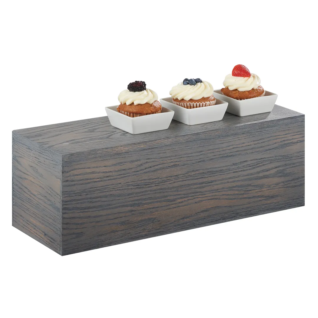 Cal-Mil 166-7-83 Ashwood Riser, 20" W x 7" D x 7" H Rectangular Oak Wood, Gray Wash, BPA‑Free