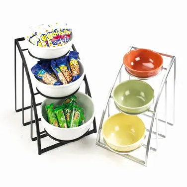Cal-Mil 1712-10-13 Mission Style Bowl Display Frame Only, 3-Tier, Accommodates (3) 10" Dia. Bowls