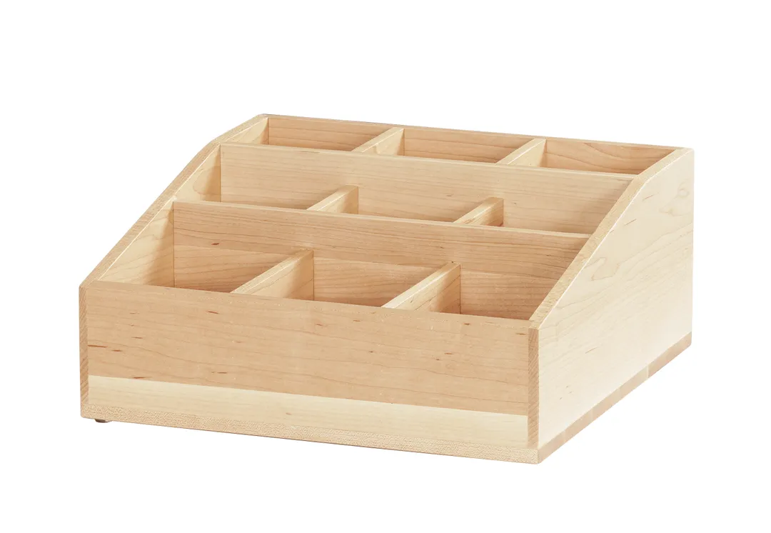 Cal-Mil 1714-71 Blonde Multi-Section Organizer, 12"W X 12"D X 5.5"H, Square, Solid Wood