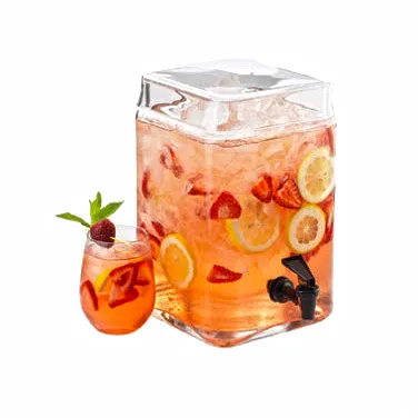 Cal-Mil 1733-2 Infusion Beverage Dispenser, 2‑3 Gallon Glass, Spigot & Lid, 7.5"W x 12"H, BPA-Free