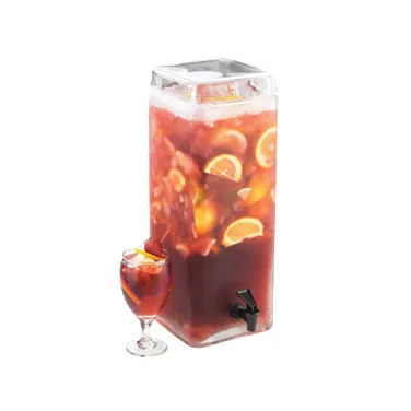 Cal-Mil 1733-3 Glass Beverage Dispenser, 3-Gallon, 8"W x 8"D x 19"H, BPA-Free, Spigot & Lid