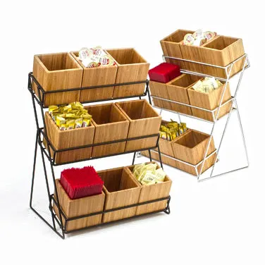 Cal-Mil 1817-13 Tiered Display, 13"W X 9.5"D X 17.5"H, 3-Tier (9) Bamboo Bins
