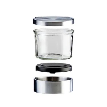 Cal-Mil 1851-4 Mixology Jar, 16-Oz Glass, 4--1/4" Dia x 4" H, Double-Wall Base, Lid Silicone Lining