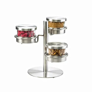 Cal-Mil 1855-4-55 Mixology Condiment Display, 14"W X 11"D X 11.25"H, 3-Offset Tiers