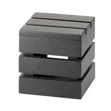 Cal-Mil 1944-6-96 Midnight Bamboo Crate Riser, 6"W X 6"D X 6"H, Square, Flip To Utilize As A Basket