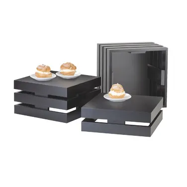 Cal-Mil 1944-9-96 Midnight Bamboo Crate Riser, 9"W X 9"D X 9"H, Square, Flip To Utilize As A Basket