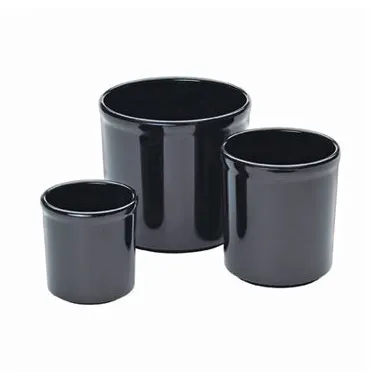 Cal-Mil 1950-16-13 16-Oz (1 Qt) Round Melamine Salad Crock, 4" Diameter x 4-1/4" Ht Black Finish
