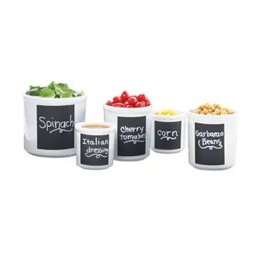 Cal-Mil 1950-64-15C 2-Quart White Melamine Crock, 6-3/4" Dia x 6-1/4" H, Write-On Surface