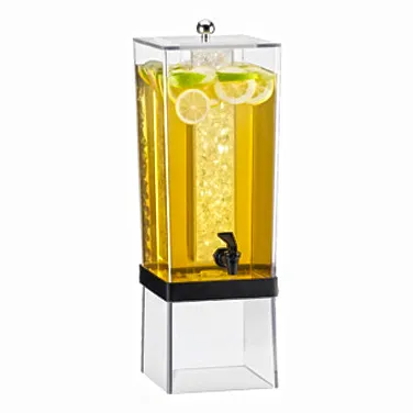 Cal-Mil 2016-13 Econo Beverage Dispenser, 3‑Gallon, 8"W x 10"D x 24"H, Black Poly Tank, Band, Base