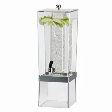 Cal-Mil 2016-74 Econo Beverage Dispenser, 3-Gallon Silver, 8x10x24in, Tank Metal Band, Plastic Base