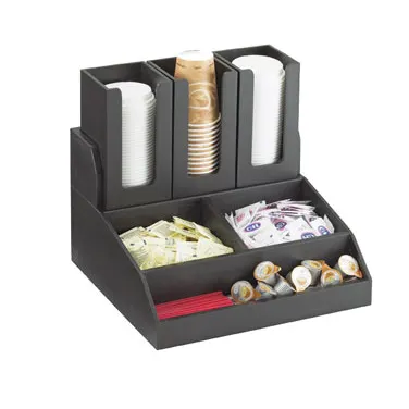 Cal-Mil 2019-96 Midnight Bamboo Condiment Station, 15"W X 14.25"D X 9.25"H (3) Section