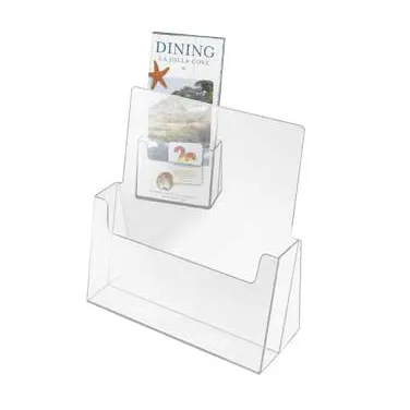 Cal-Mil 210 Clear Acrylic Brochure Card Holder, 8.5W x 1.5D x 10H