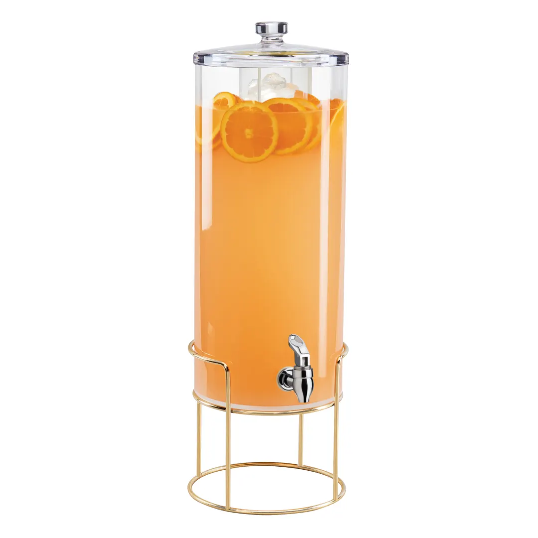 Cal-Mil 22005-3-46 3‑Gallon Beverage Dispenser, Plastic Brass Base, BPA‑Free, 8‑¼"W x9‑¾"D x25‑¾"H
