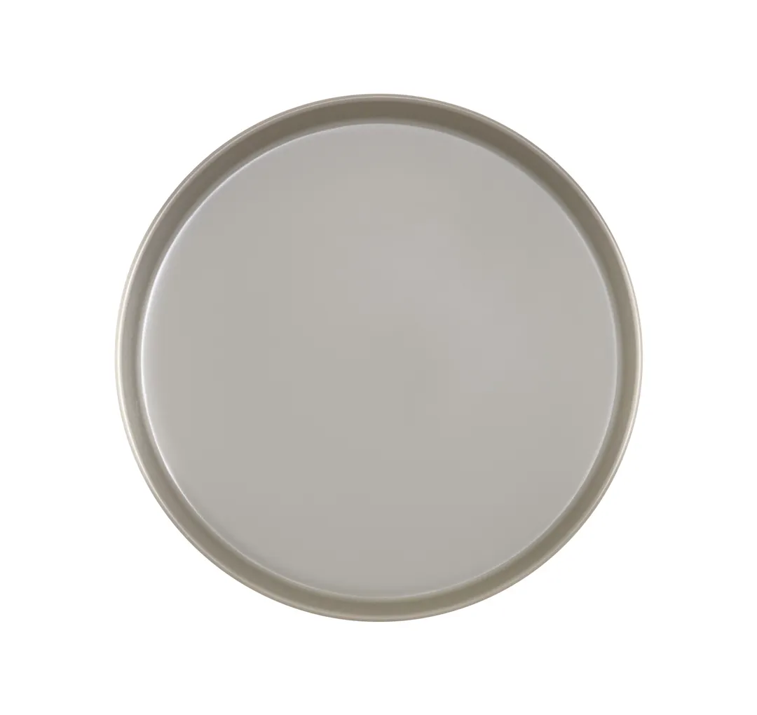 Cal-Mil 22017-10-102 Ash Melamine Plate, 10-Inch Round Wide-Rim, Dishwasher-Safe, Gray