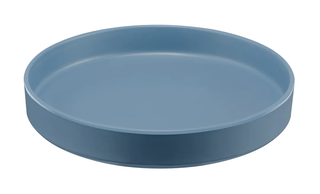 Cal-Mil 22017-10-111 Stone Blue Melamine Plate, 10" Dia x 1.5" H, Round Wide‑Rim, Dishwasher‑Safe
