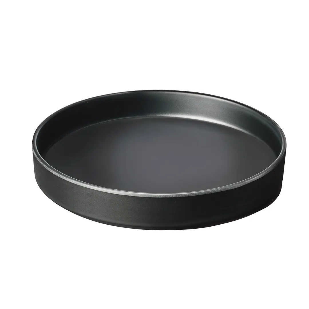 Cal-Mil 22017-10-13 Hudson Plate, 10" Dia. Round Melamine Tray, Black, Stackable