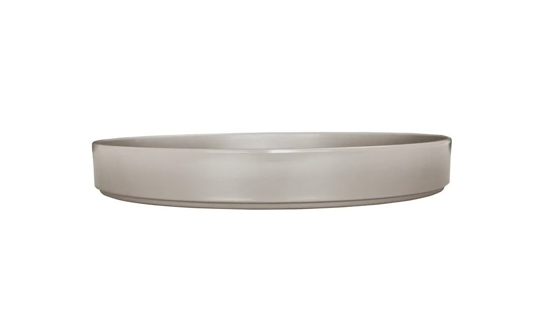 Cal-Mil 22017-12-102 Ash Melamine Plate, 12" Dia x 1.5" H, Wide Rim, Gray, Round, Dishwasher Safe