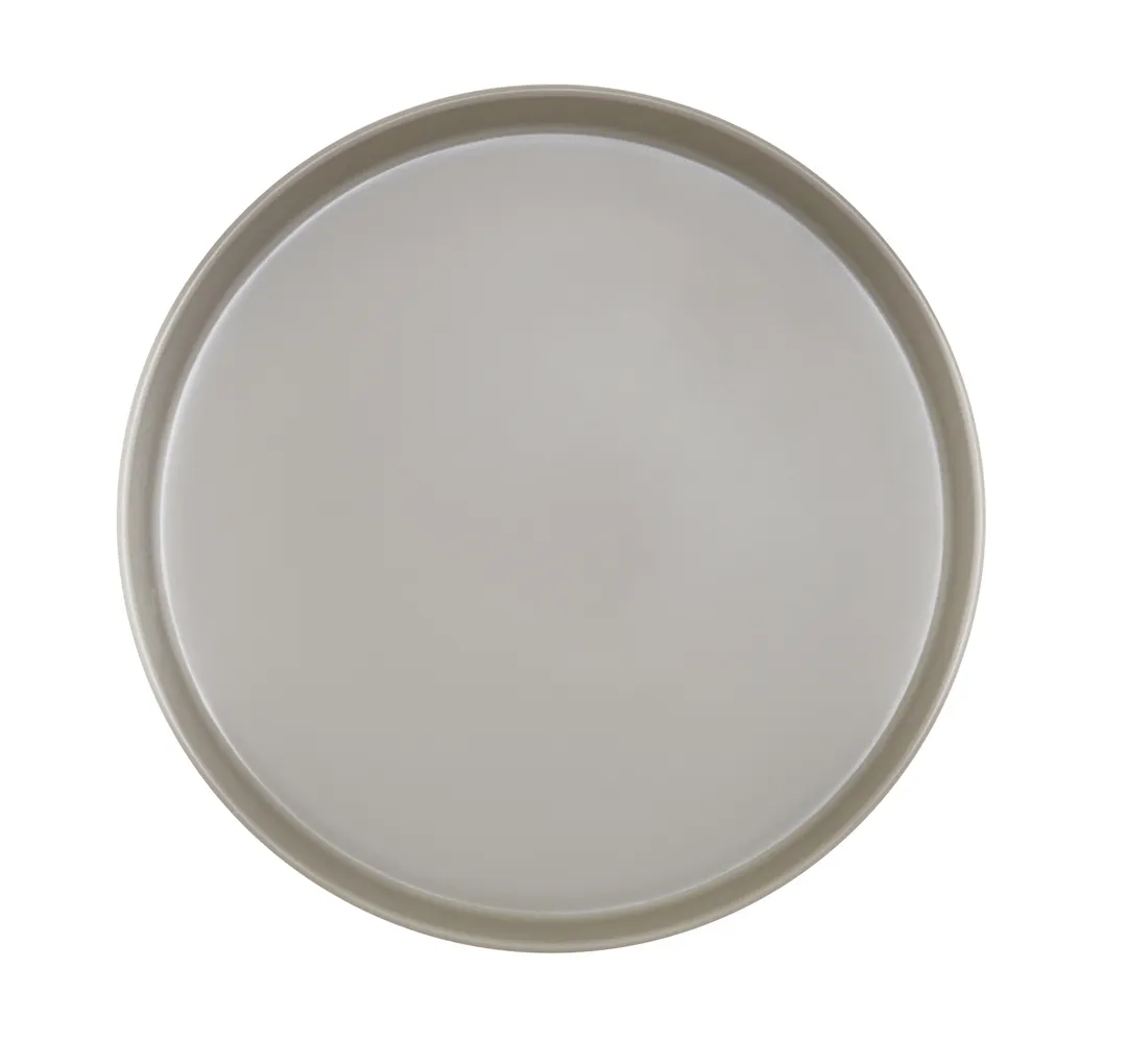 Cal-Mil 22017-12-102 Ash Melamine Plate, 12" Dia x 1.5" H, Wide Rim, Gray, Round, Dishwasher Safe
