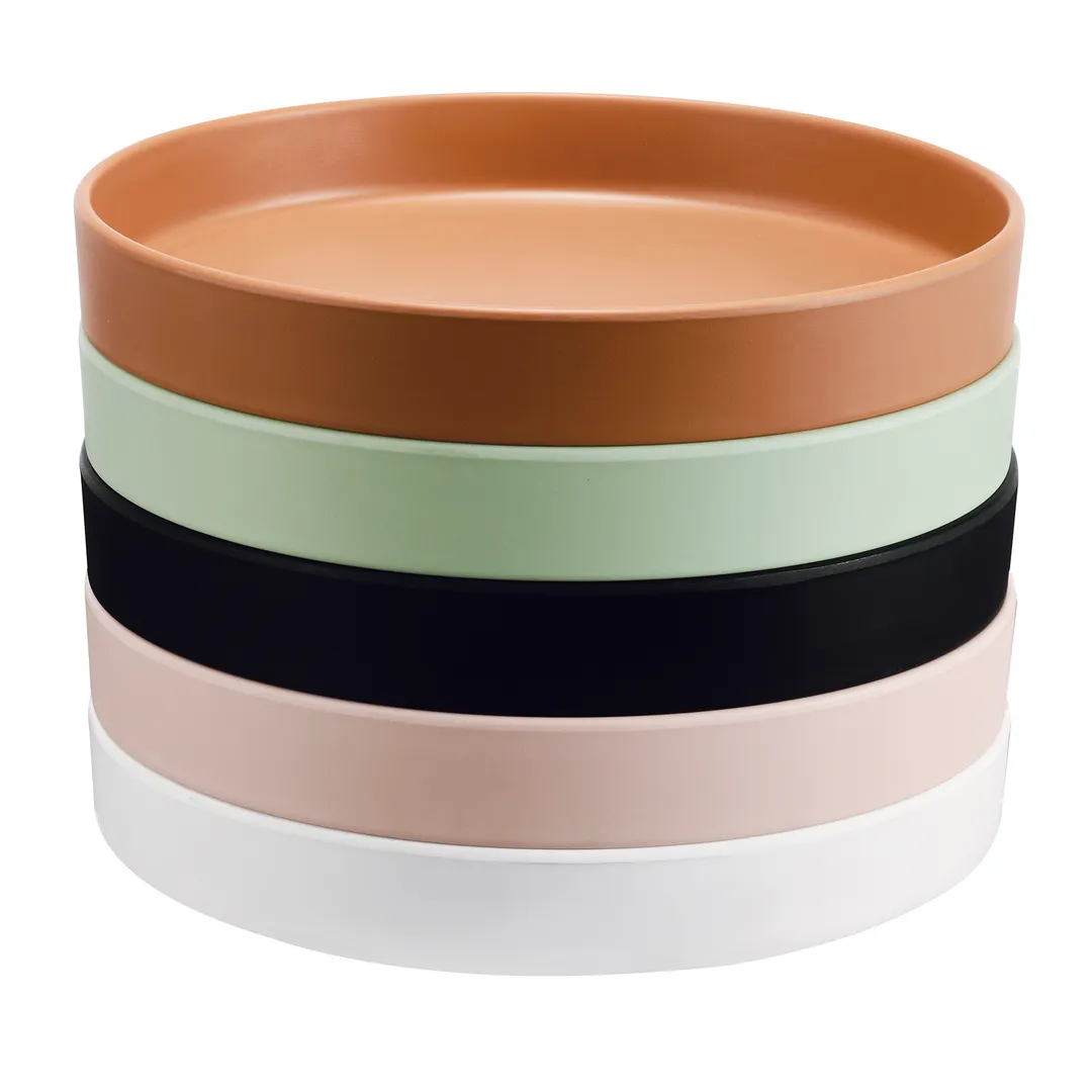 Cal-Mil 22017-12-13 Hudson Plate, 12" Dia. Round Stackable Melamine Tray, Black