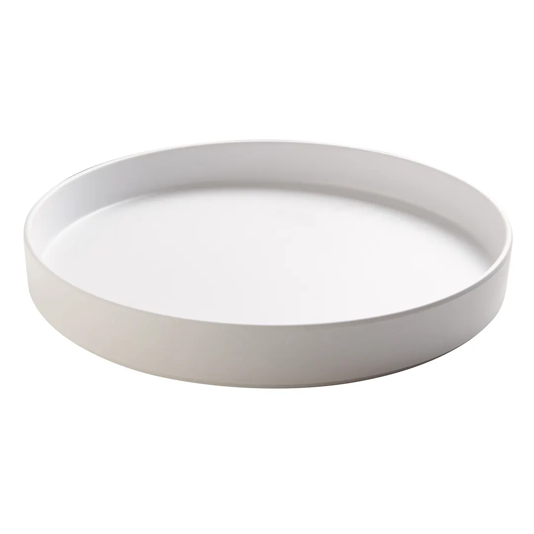 Cal-Mil 22017-12-15 Hudson Plate, 12" Dia. Round Melamine Tray, White, Stackable