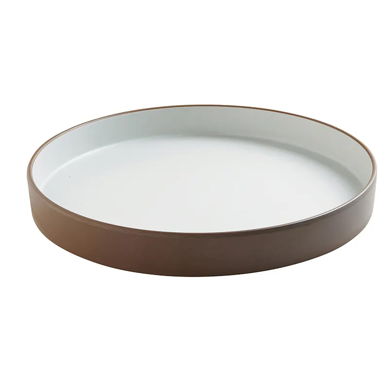 Cal-Mil 22017-12-89 Hudson Plate, 12" Dia. Round Melamine Serving Tray, Two Tone